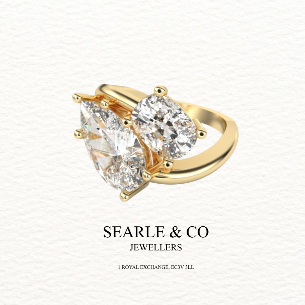 Toi-et-moi Pear & Oval Engagement Ring