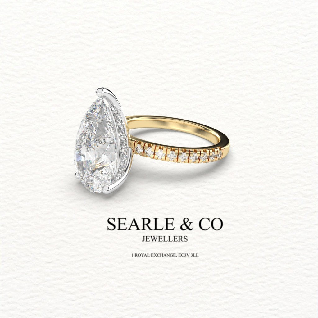 Pear-Cut Solitaire Diamond Engagement Ring