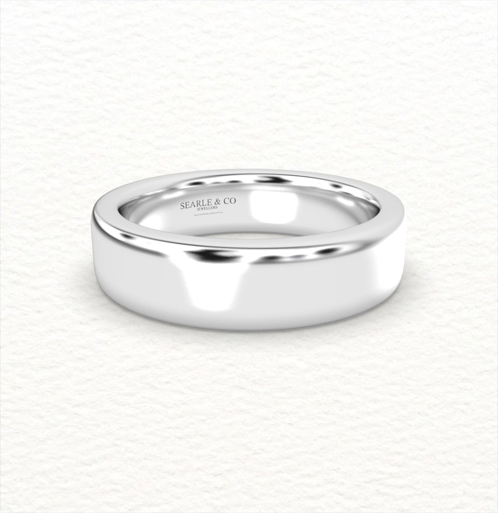 Platinum Flat Court Wedding Bands