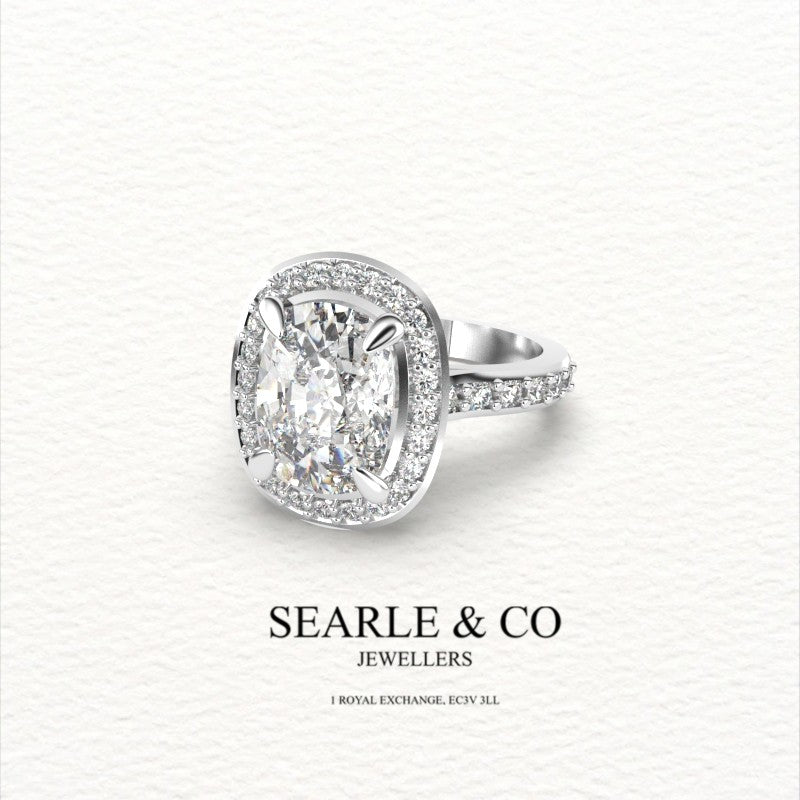 Cushion-Cut Halo Engagement Ring