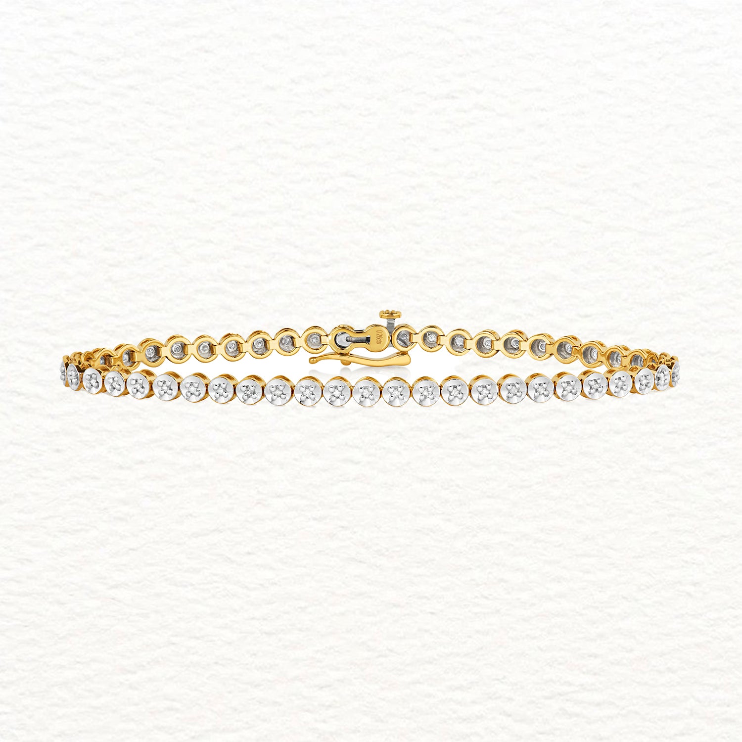 Gold and Diamond Illusion Tennis Bracelet