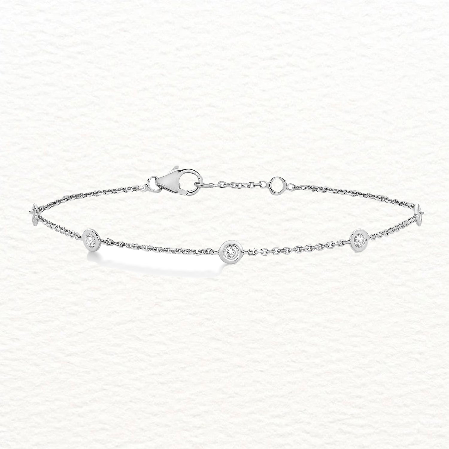 Gold and Diamond Rubover Station Bracelet