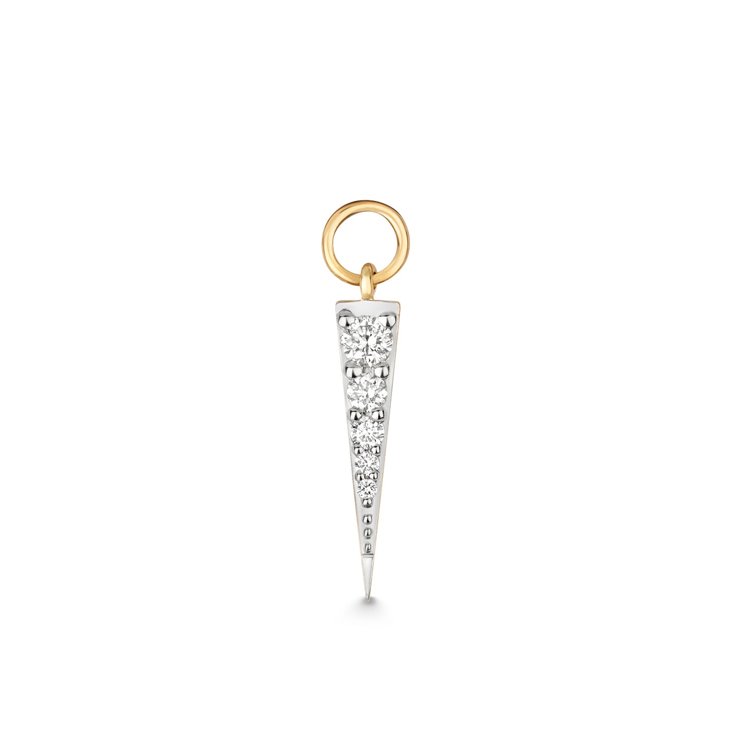 18K Gold and Diamond Spike Huggie Charm