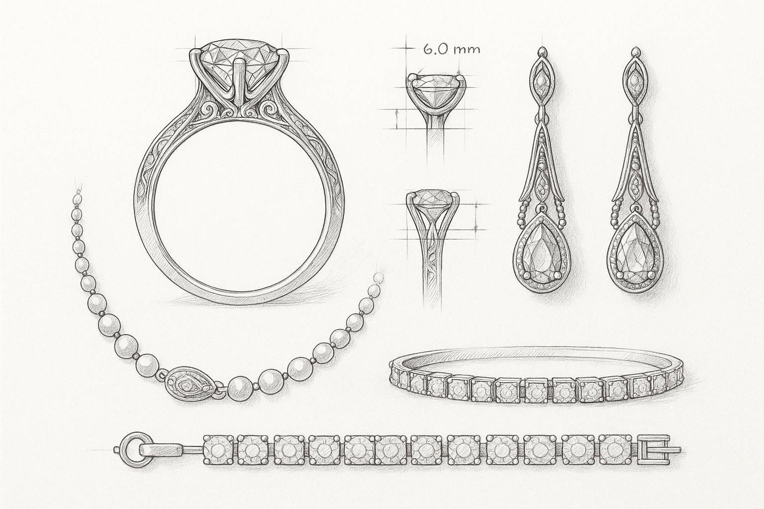 drawing jewellery designs