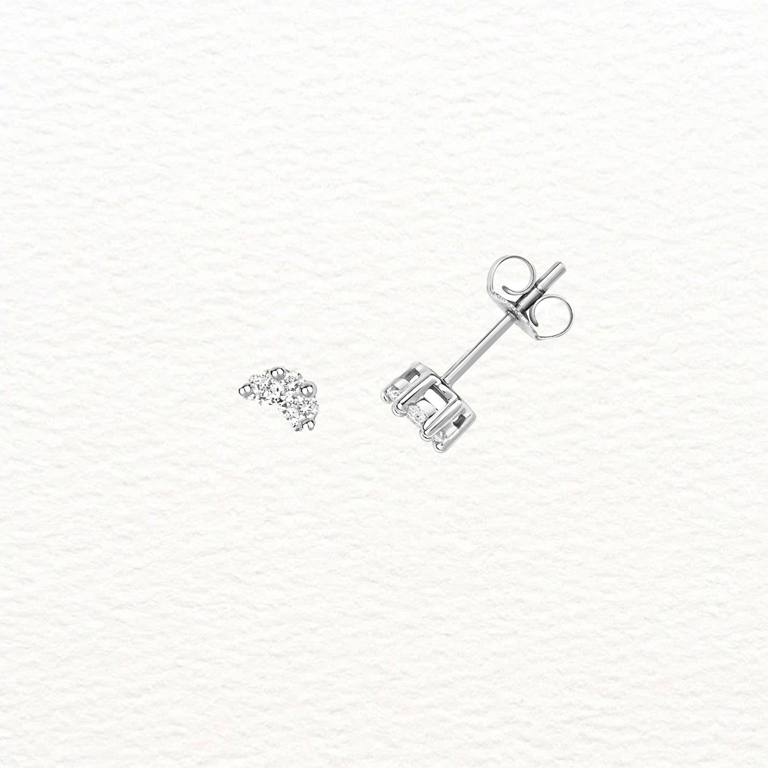 18K Gold and Diamond Moon Cluster Stud Earring
