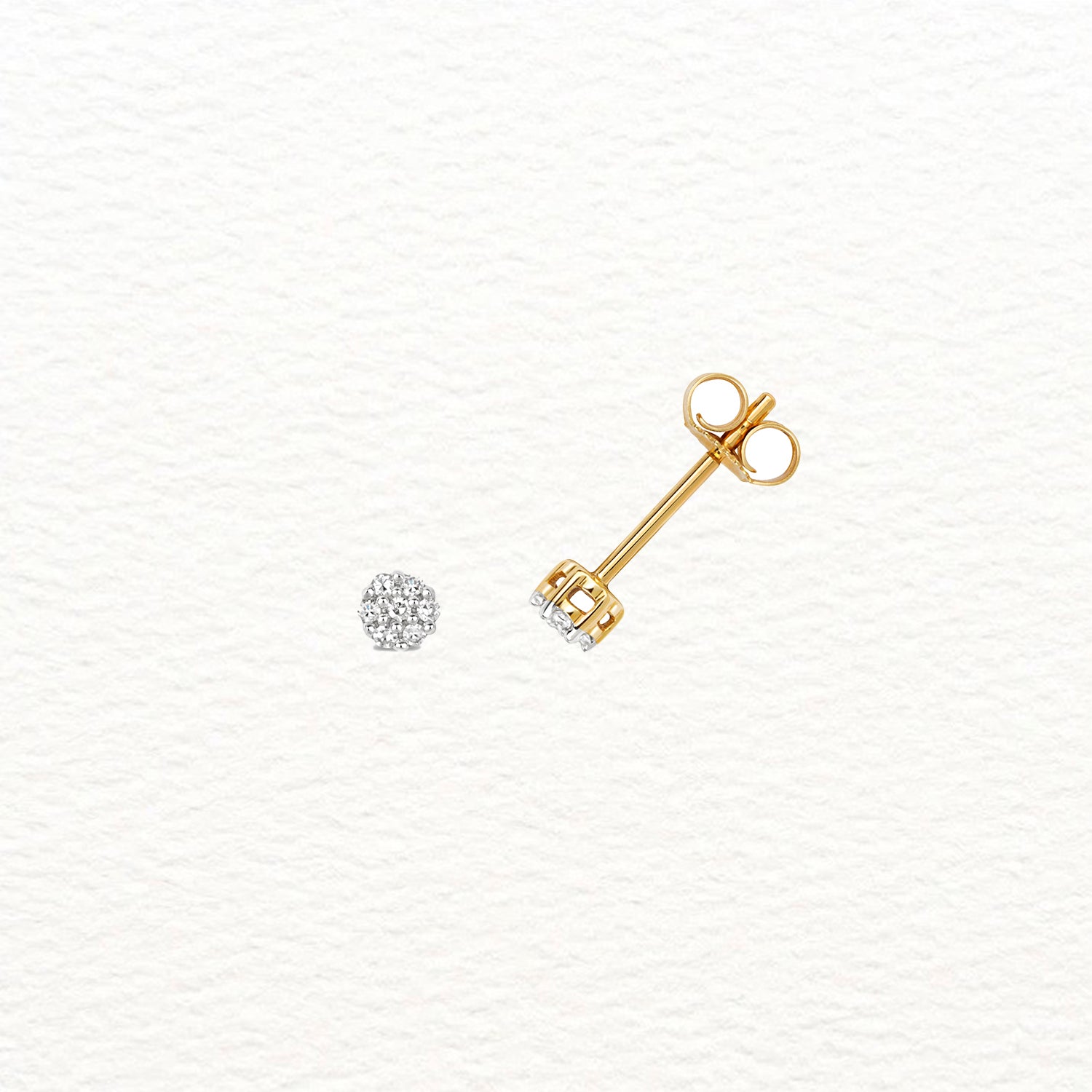 18K Gold and Diamond Illusion Stud Earring