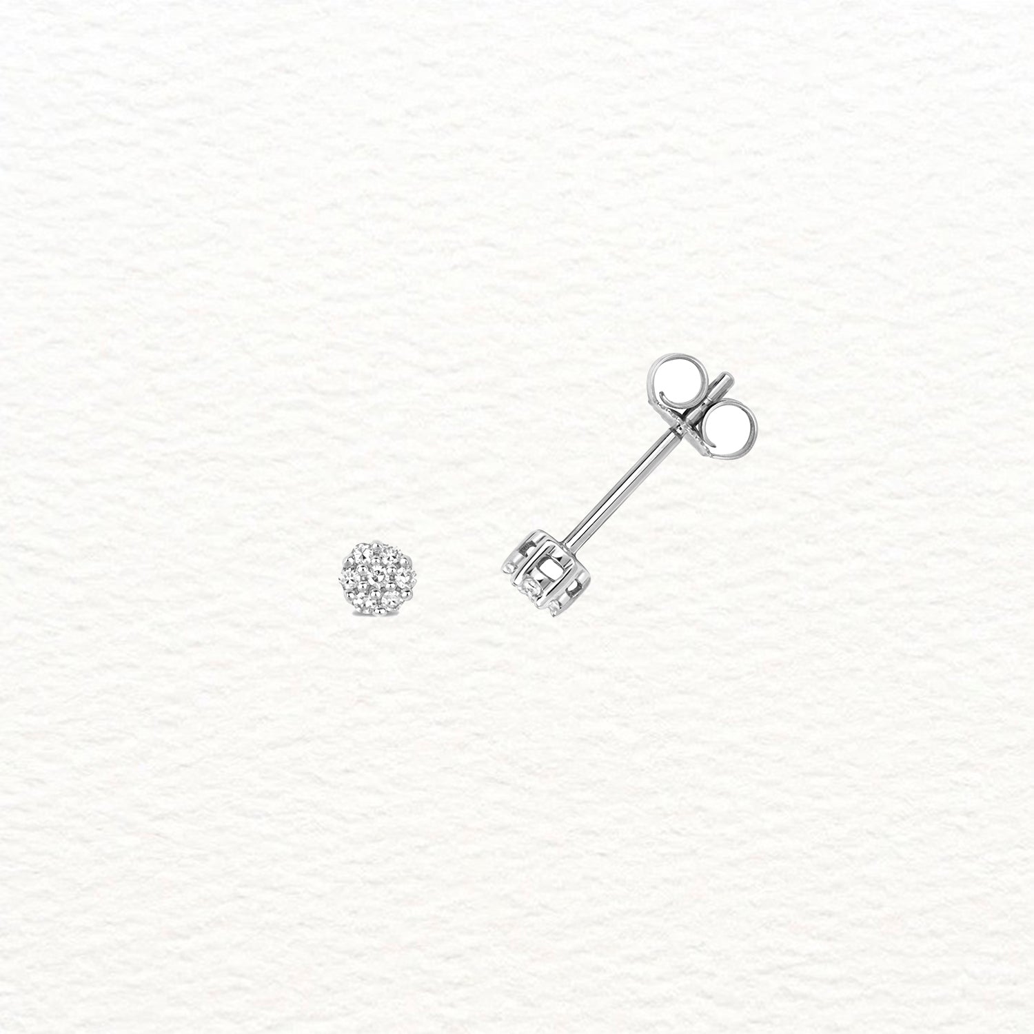 18K Gold and Diamond Illusion Stud Earring