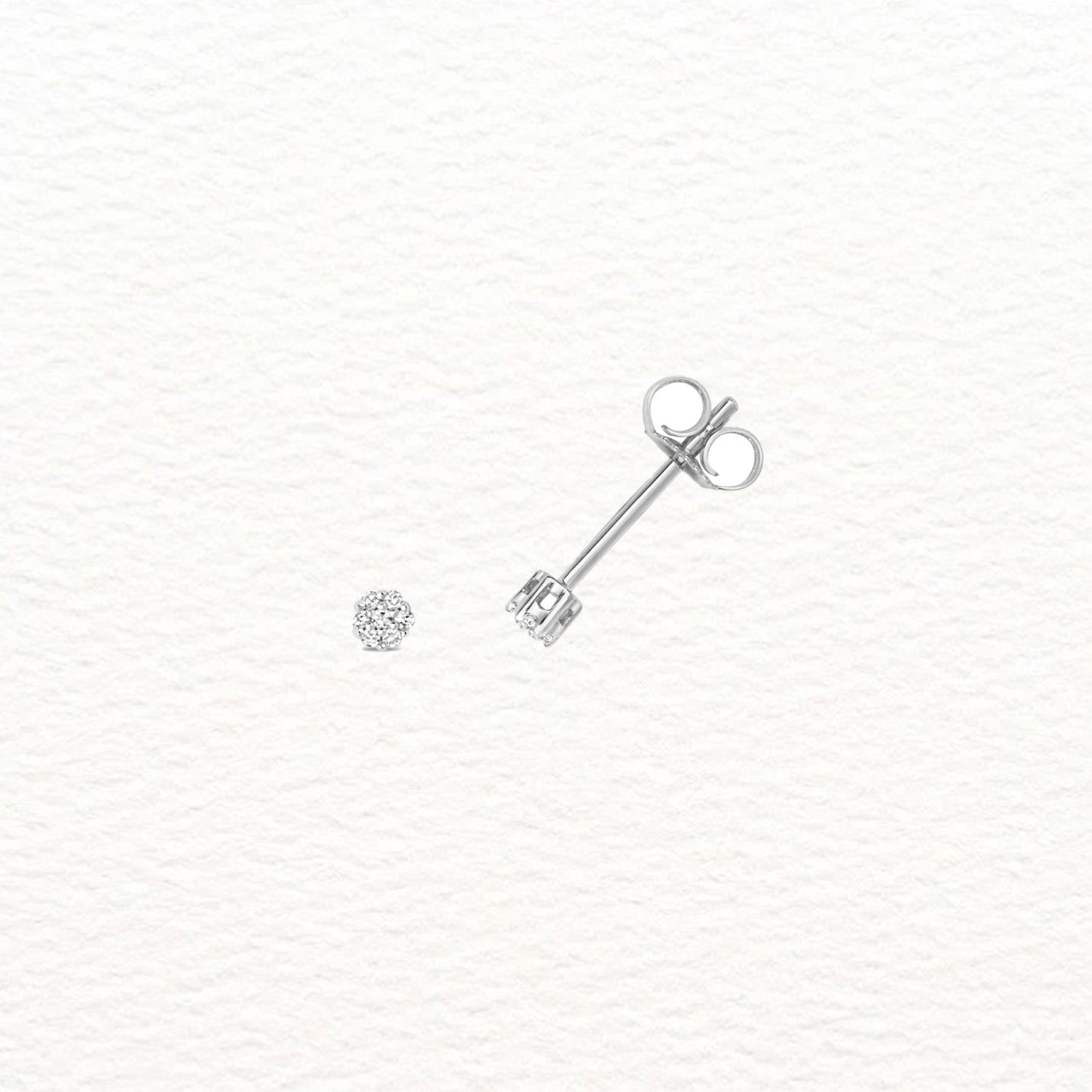18K Gold and Diamond Illusion Stud Earring