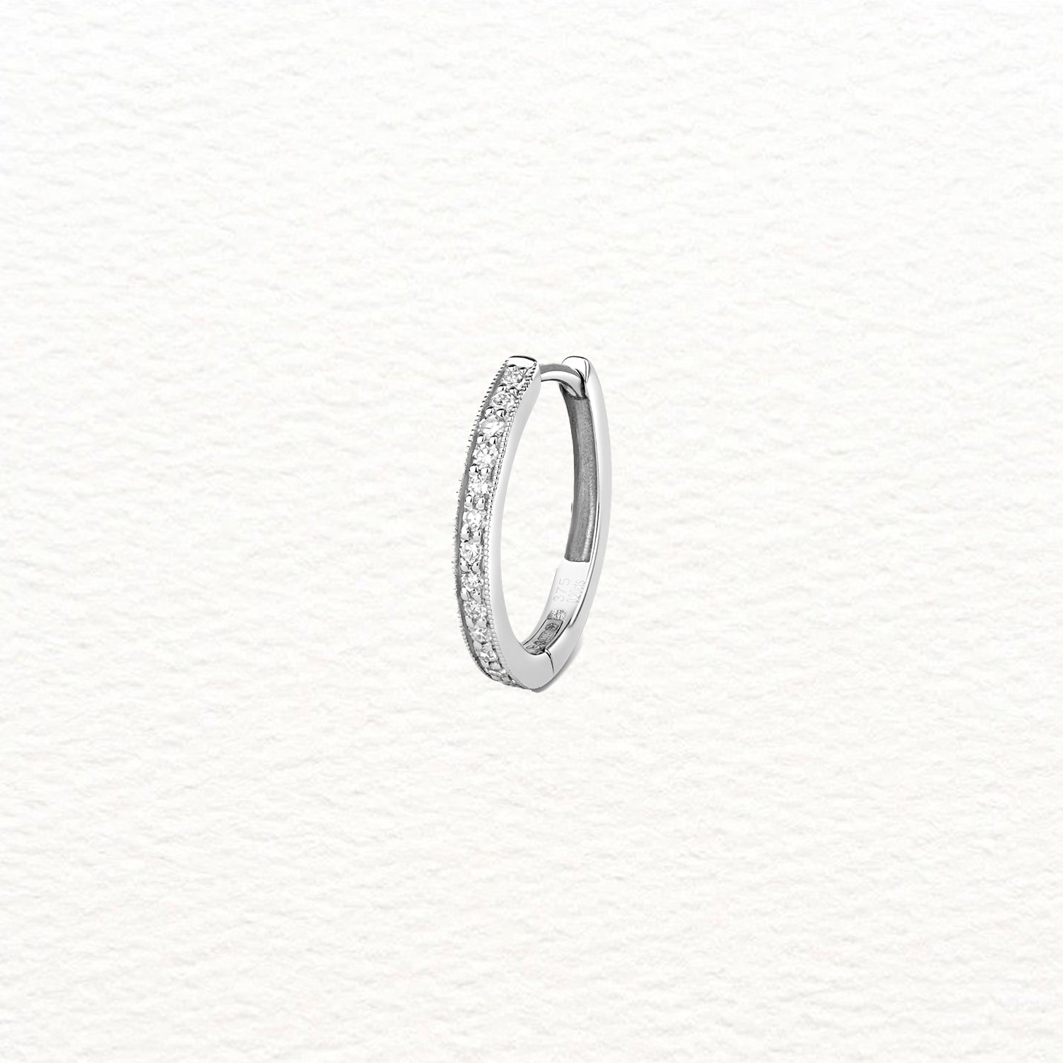 18K Gold and Single-Cut Diamond Hoop Earring