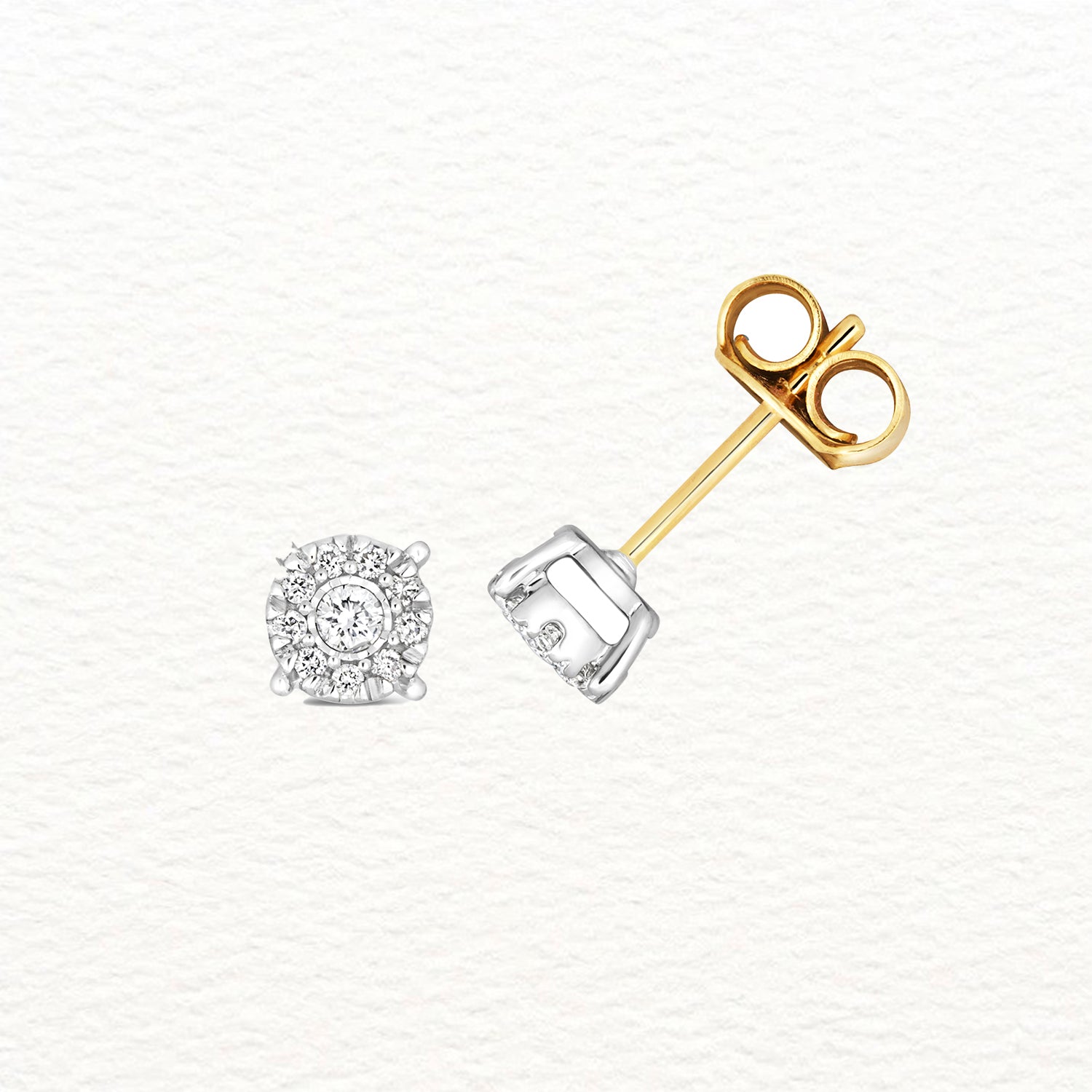 18K Gold and Diamond Brilliant Illusion Studs