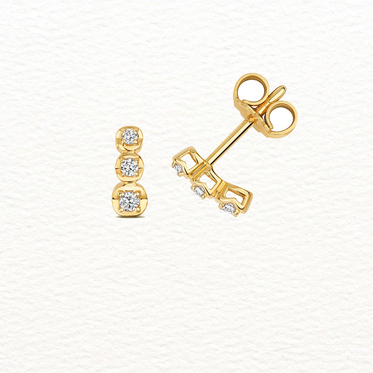 18K Gold and Diamond Climber Stud Earring