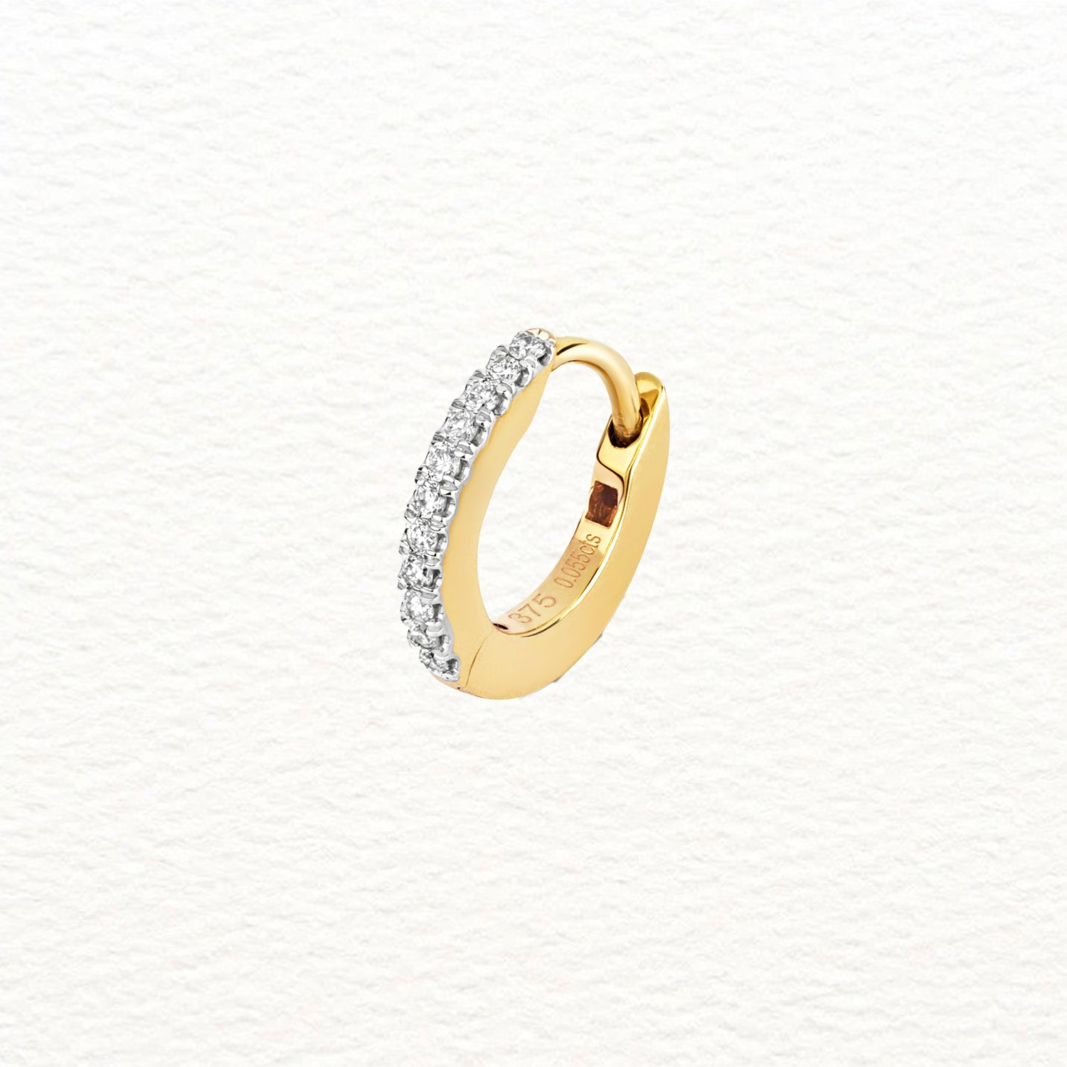 18K Gold and Diamond Cartilage Hoop Earring