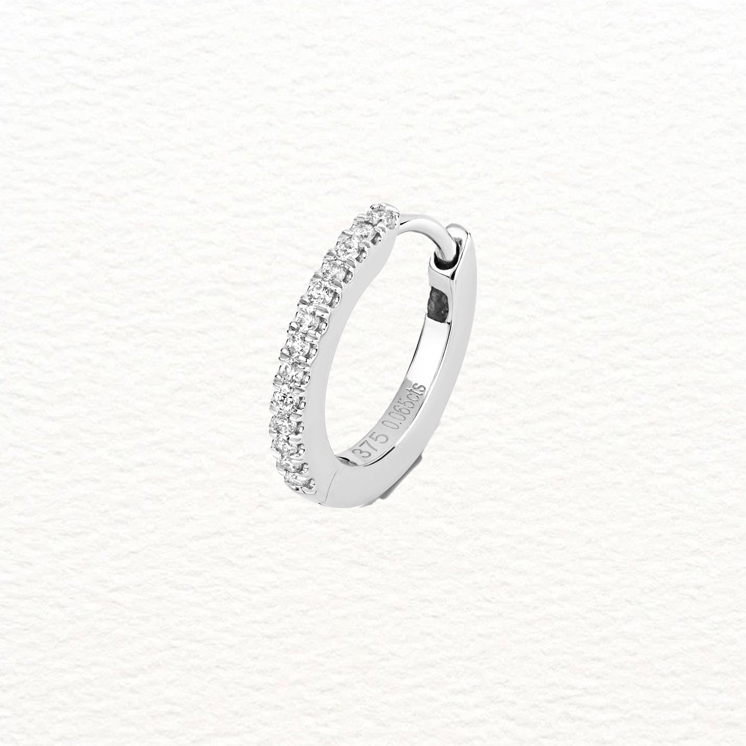 18K Gold and Diamond Cartilage Hoop Earring
