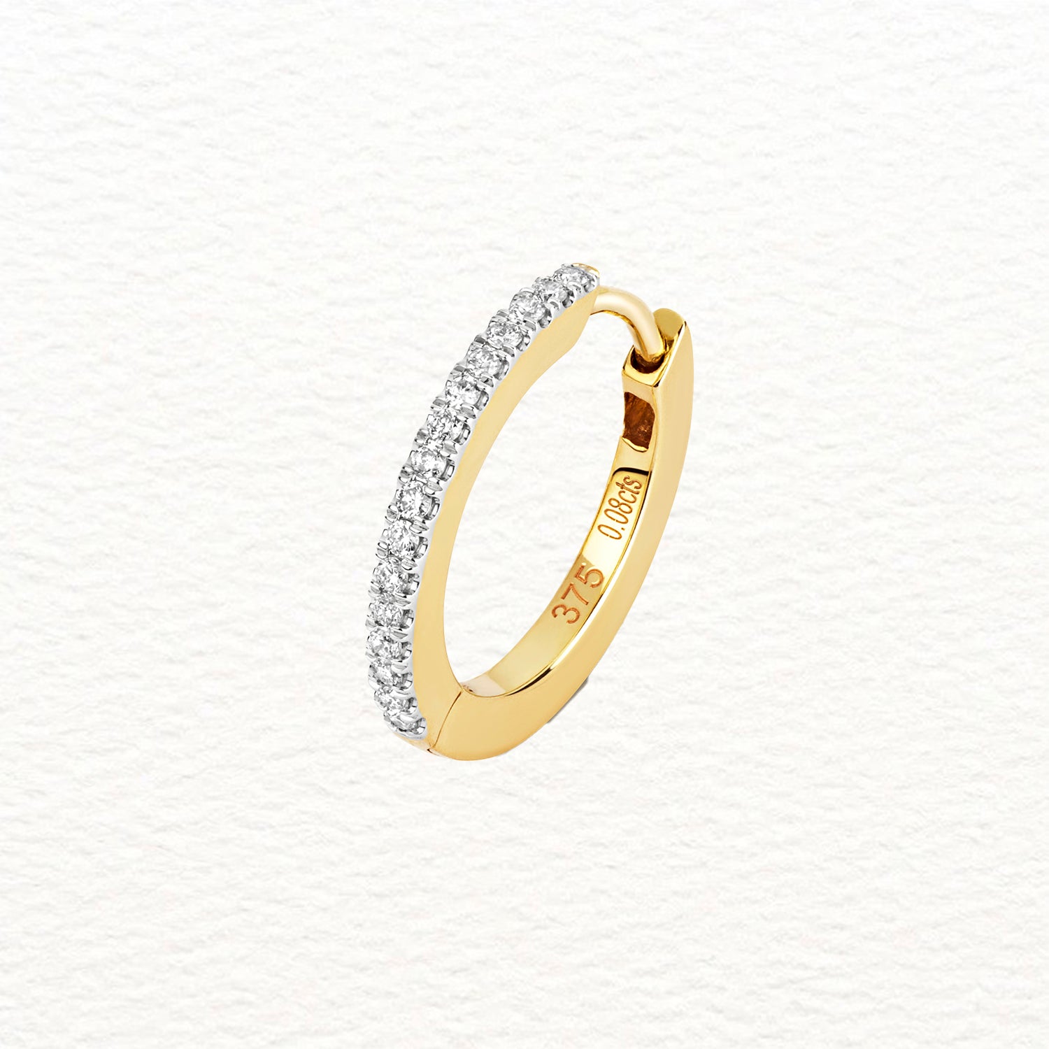 18K Gold and Diamond Cartilage Hoop Earring