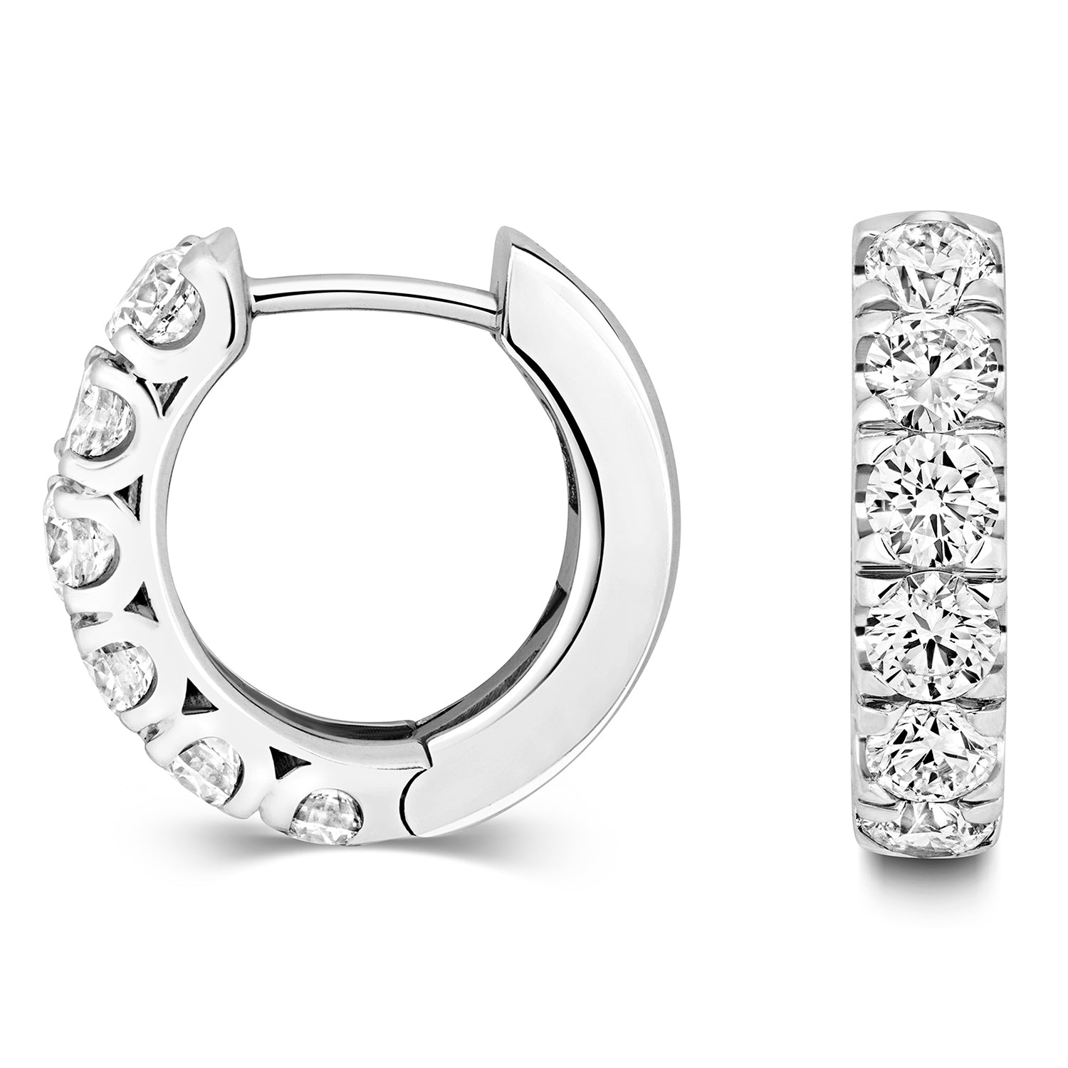 18K Gold and Diamond Hoop Earring