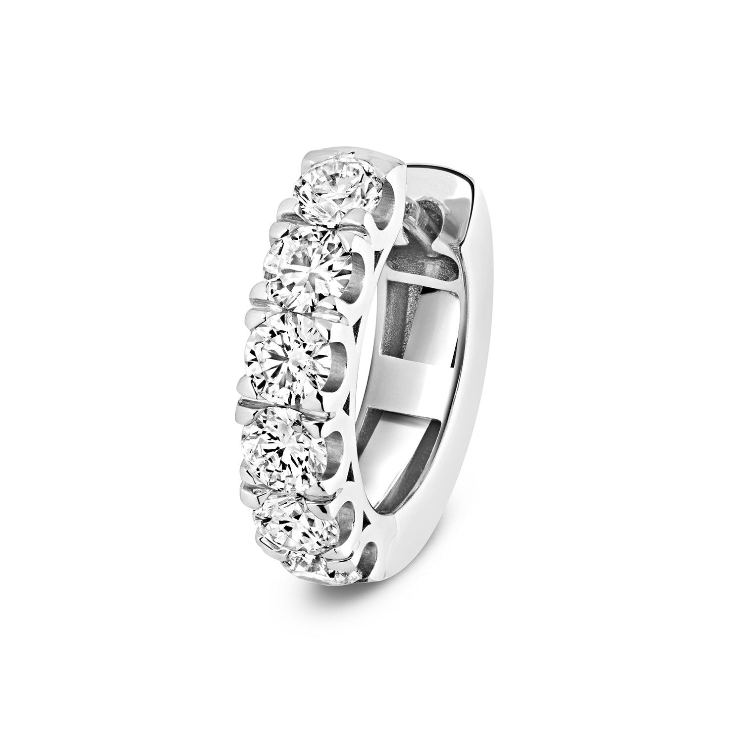 18K Gold and Diamond Hoop Earring