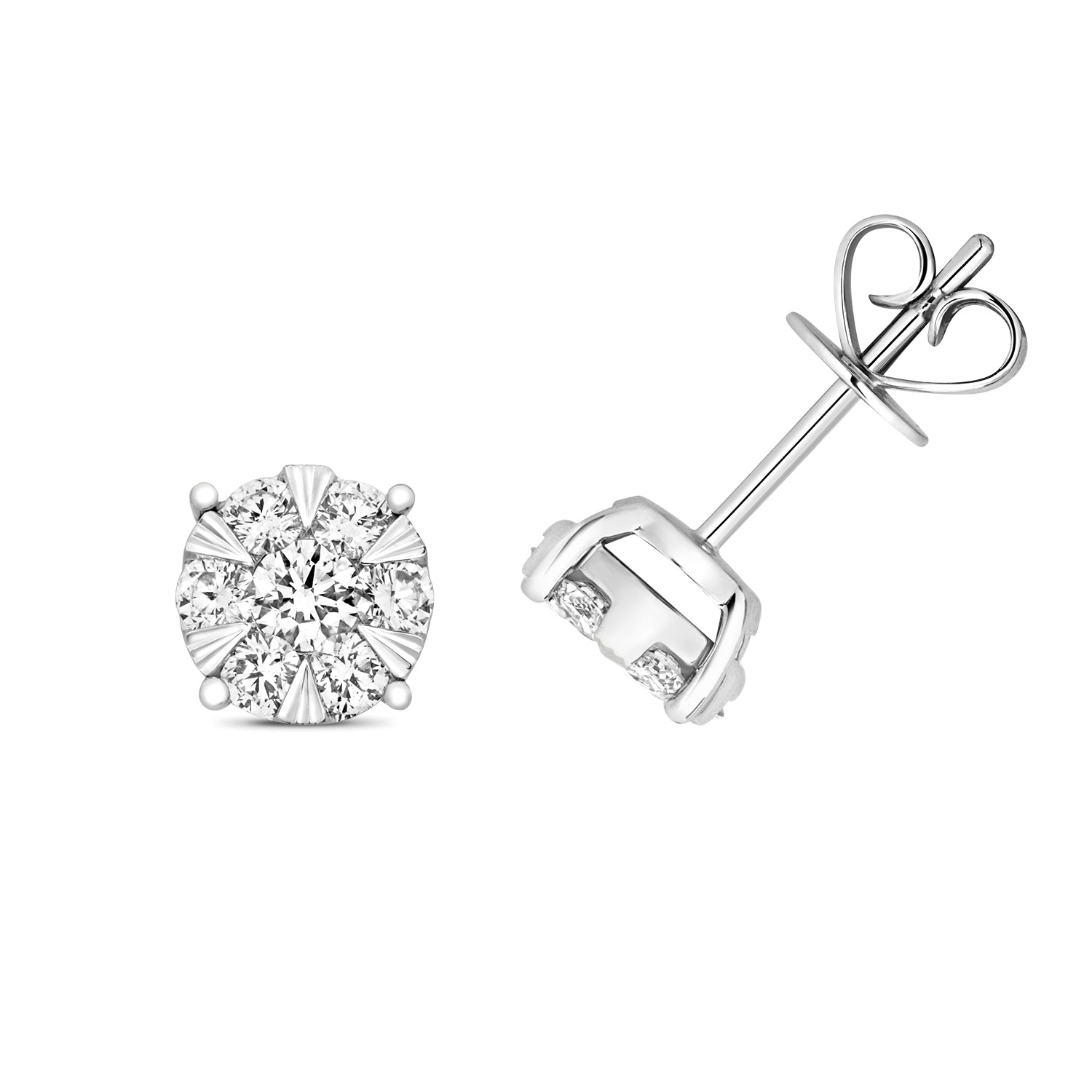 18K Gold and Diamond Brilliant Stud Earring