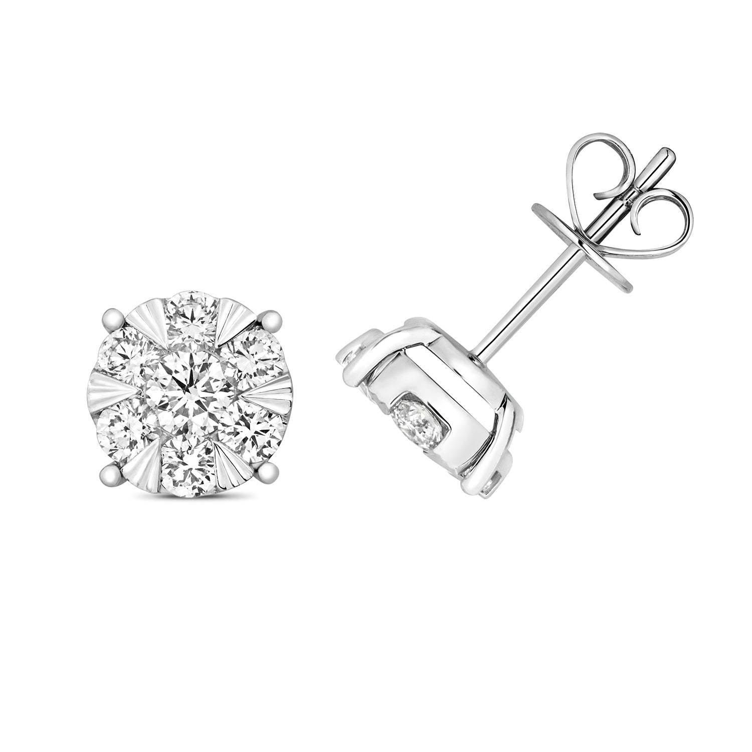 18K Gold and Diamond Brilliant Stud Earring