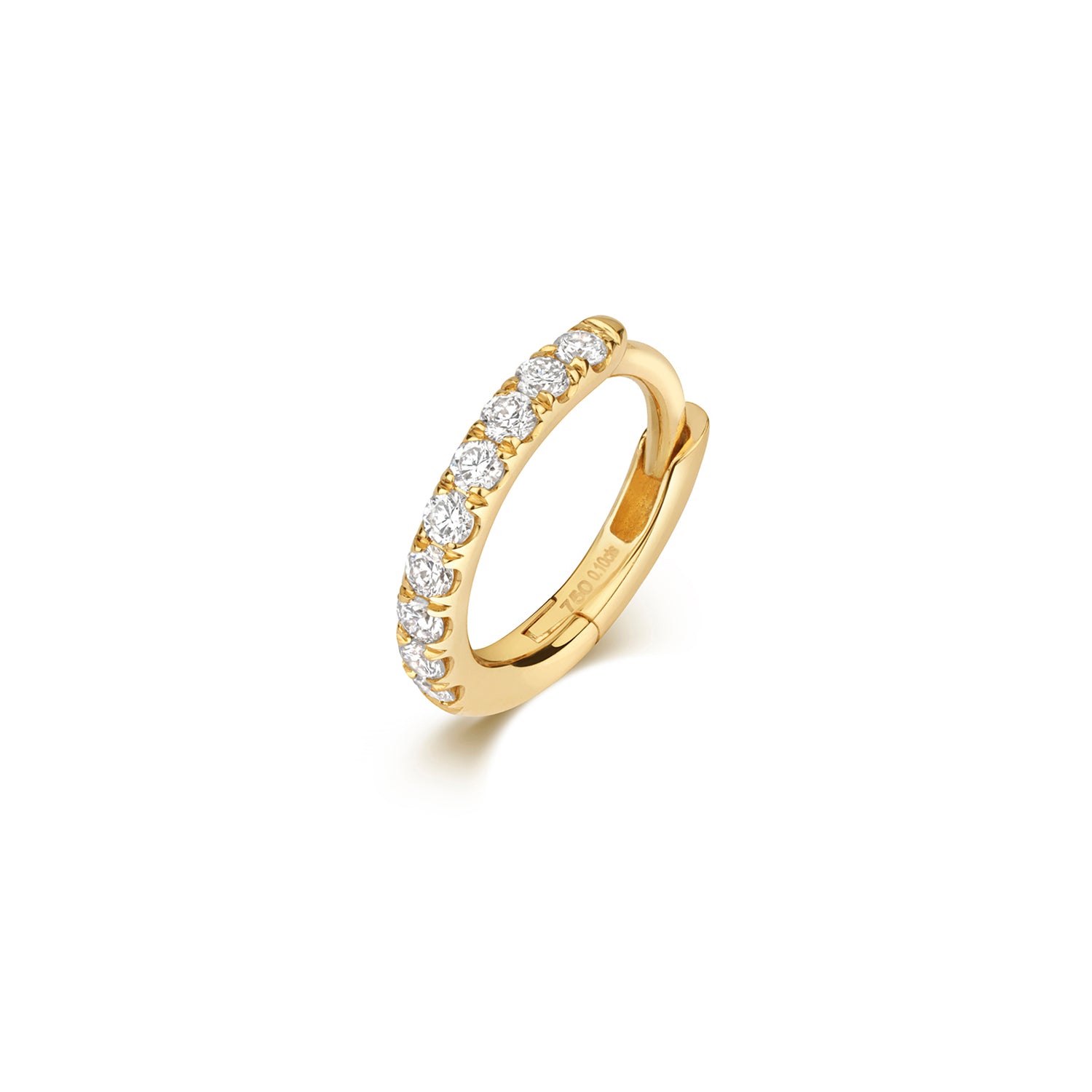 18K Gold and Diamond Cartilage Hoop Earring