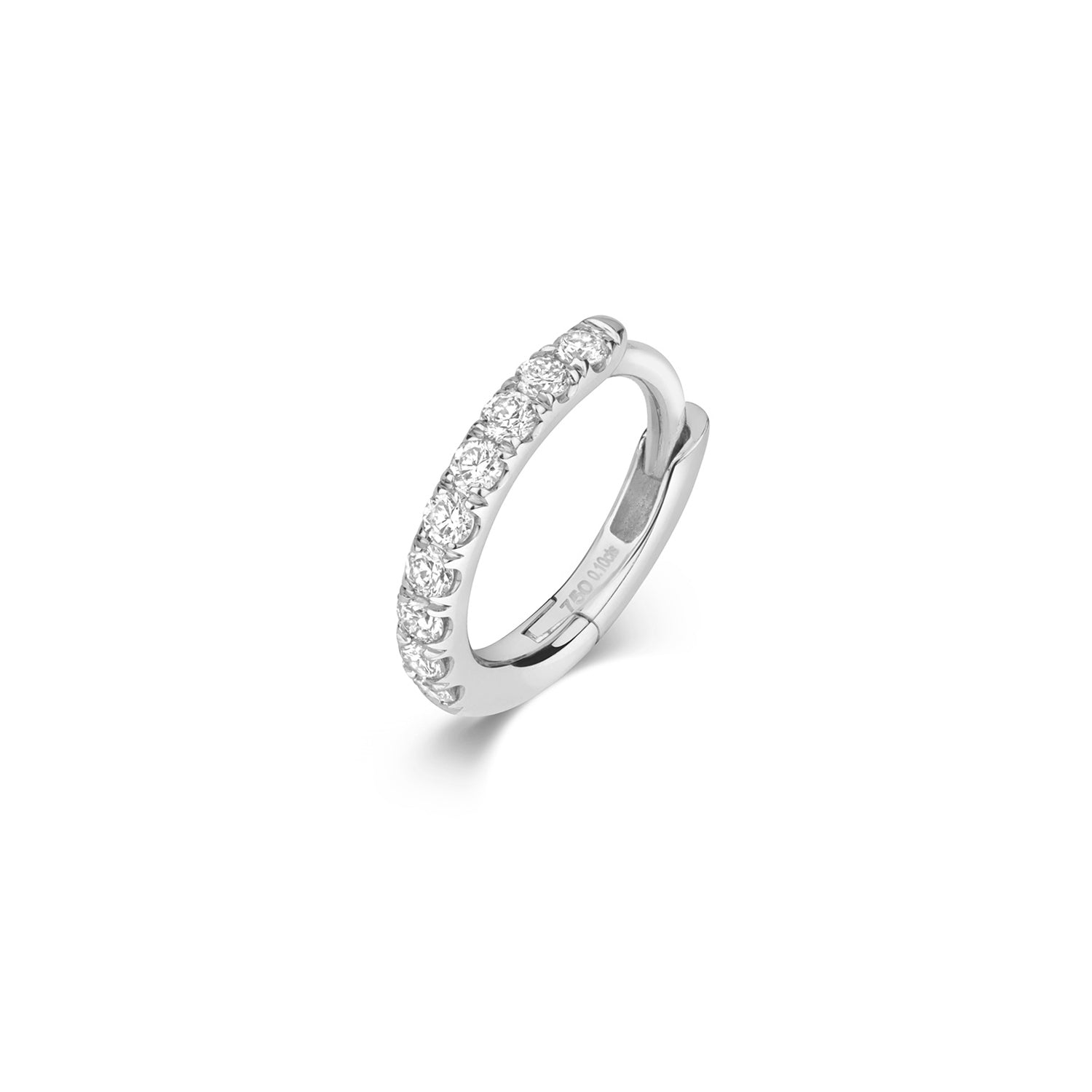 18K Gold and Diamond Cartilage Hoop Earring