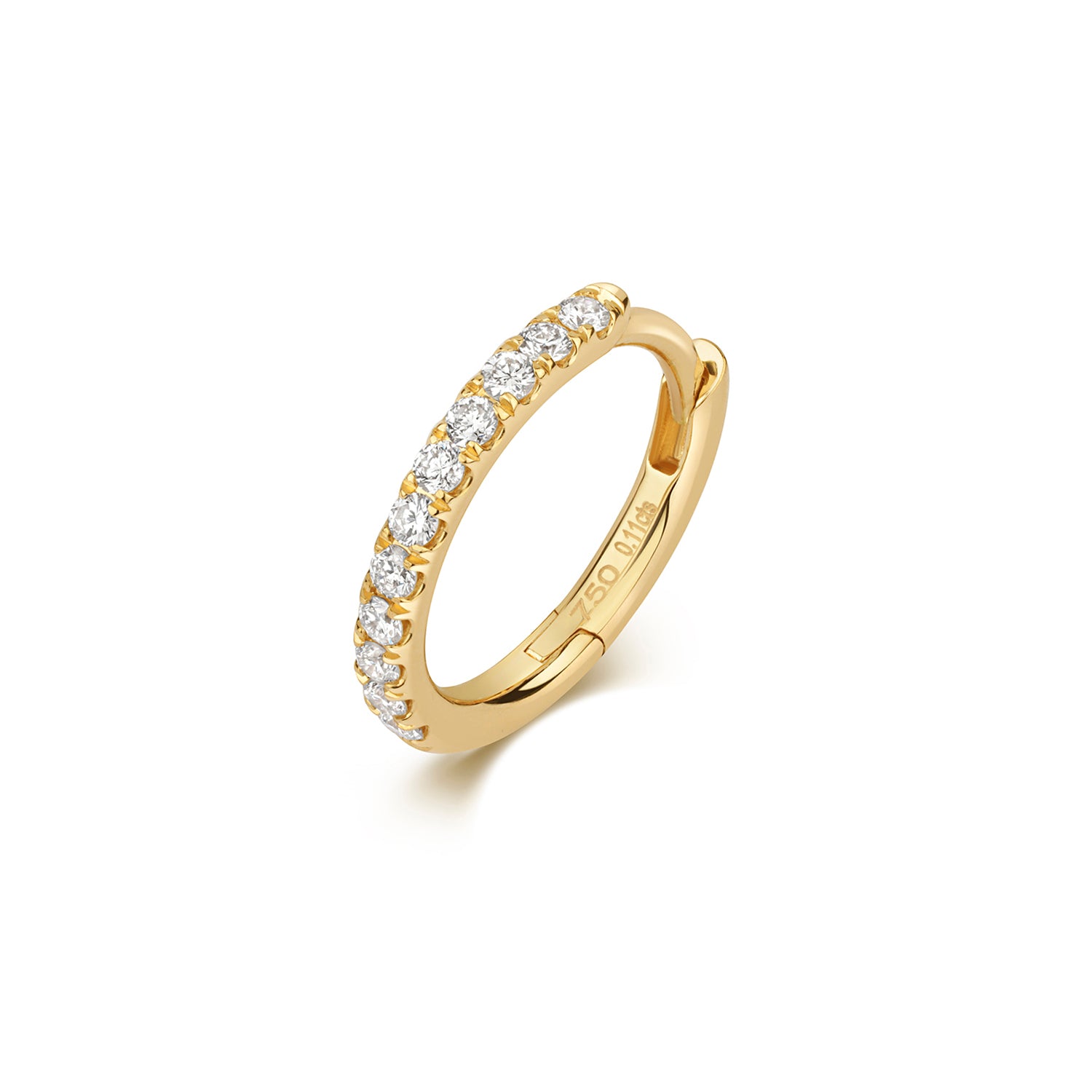 18K Gold and Diamond Cartilage Hoop Earring