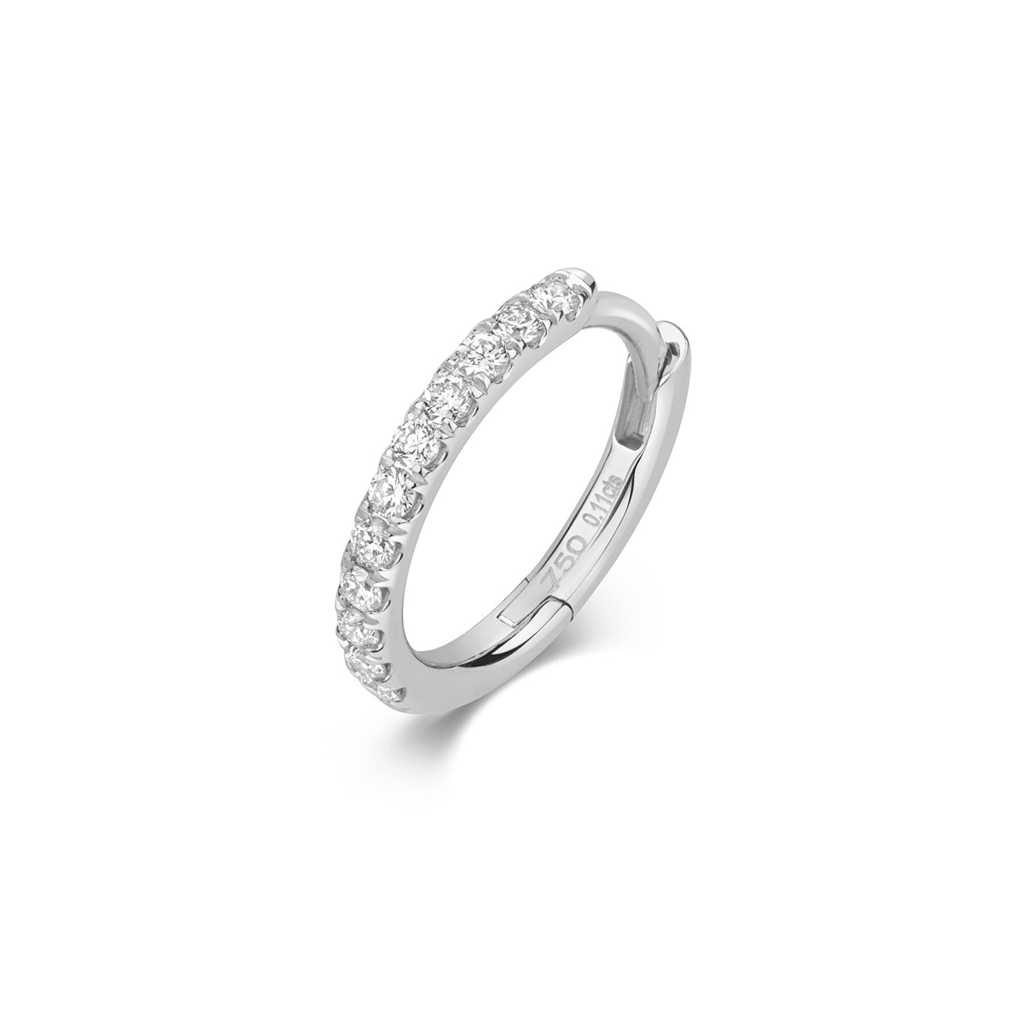 18K Gold and Diamond Cartilage Hoop Earring