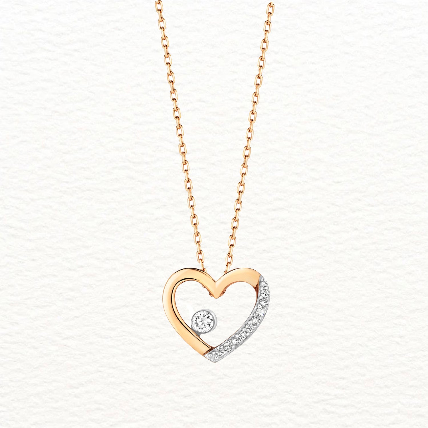 18K Gold and Diamond Heart Necklace