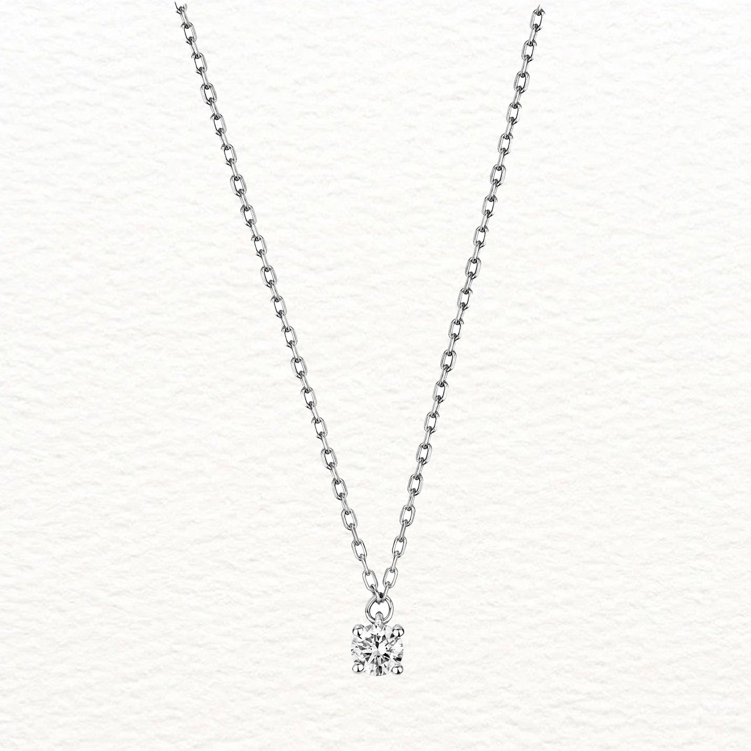 18K Gold and Solitaire Diamond Necklace