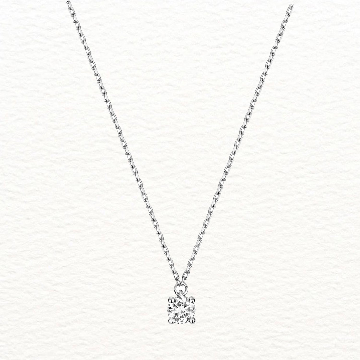 18K Gold and Solitaire Diamond Necklace