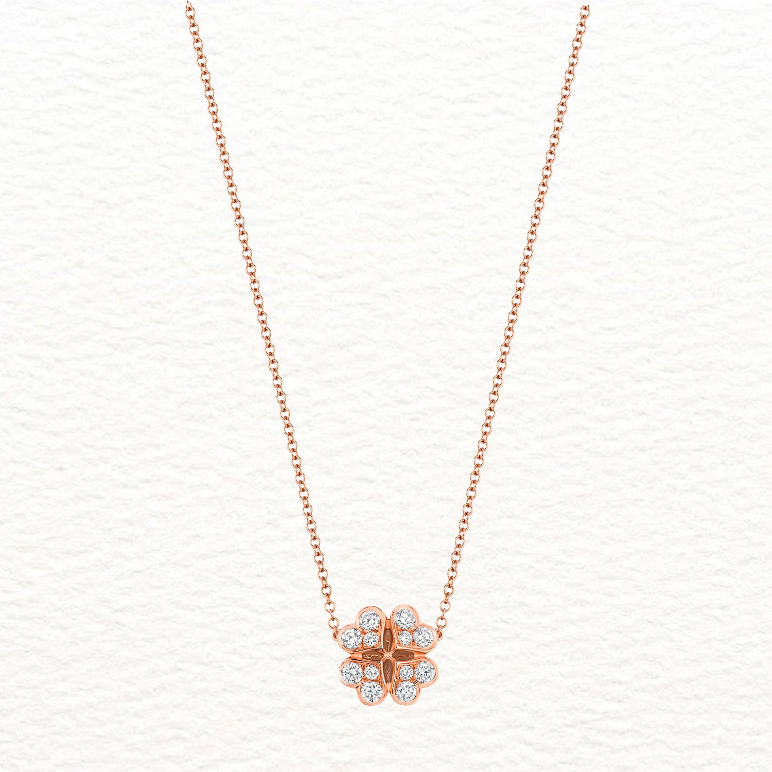 18K Gold and Diamond Clover Necklace