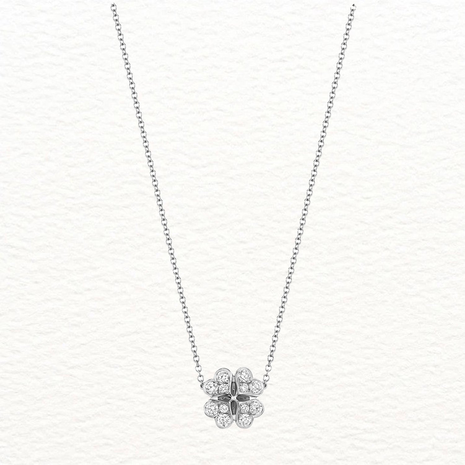 18K Gold and Diamond Clover Necklace