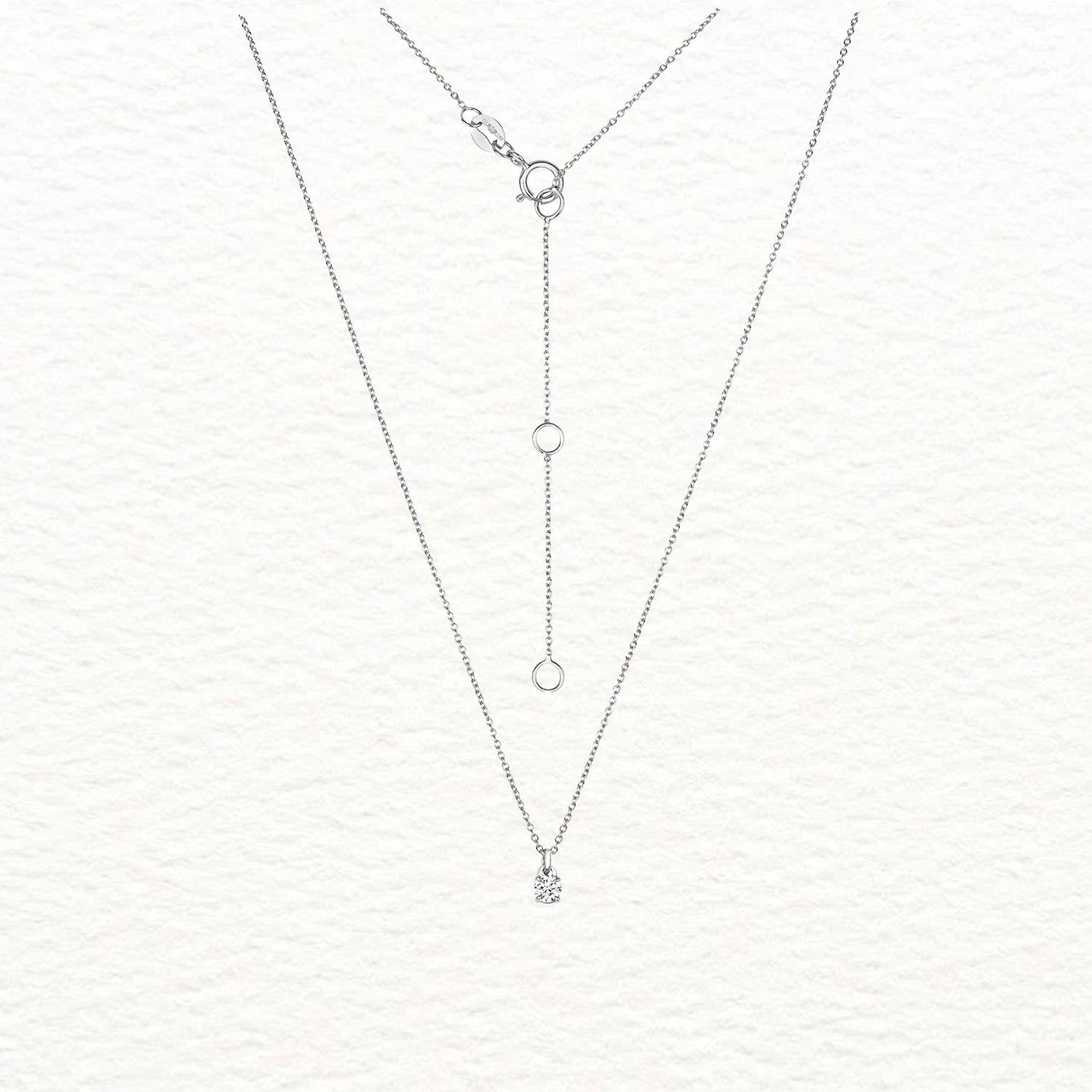 18K Gold and Solitaire 4-Claw Diamond Necklace