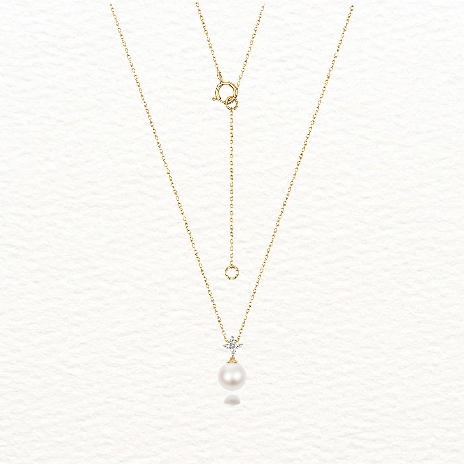 18K Gold, Akoya Pearl, and Diamond Star Necklace