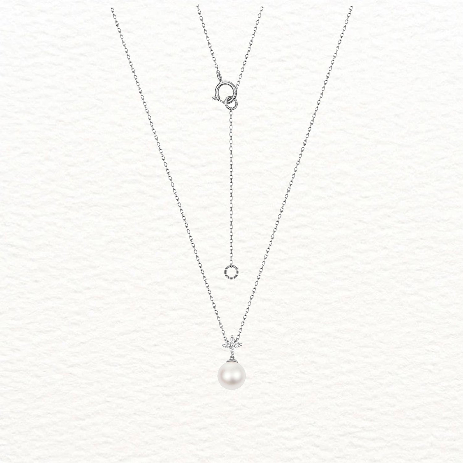 18K Gold, Akoya Pearl, and Diamond Star Necklace