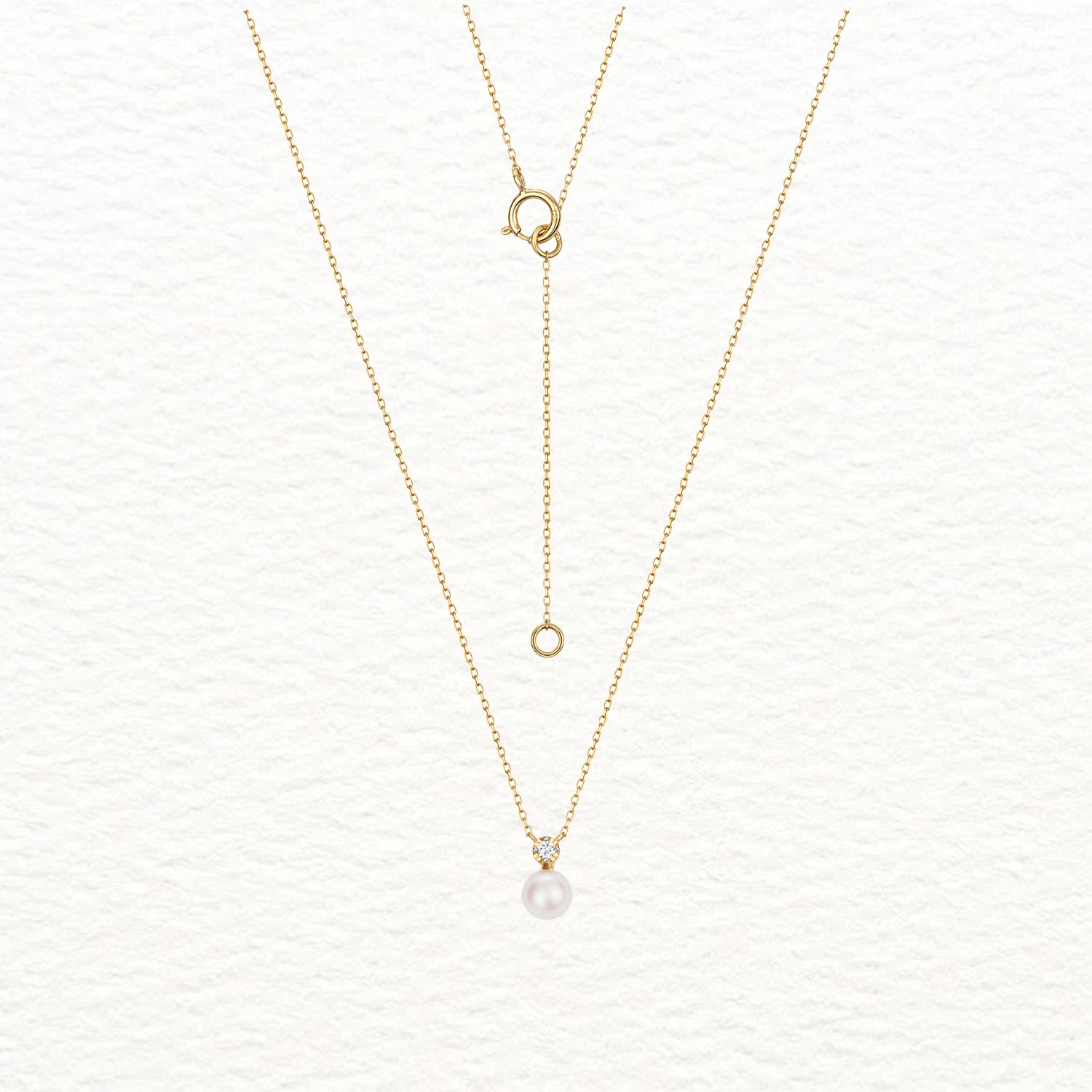 18k Gold, Akoya Pearl, and Rubover Diamond Necklace