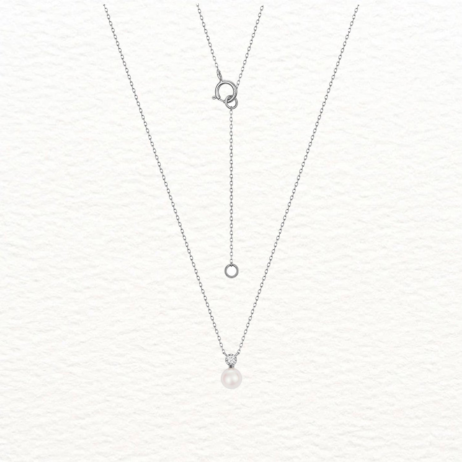 18k Gold, Akoya Pearl, and Rubover Diamond Necklace