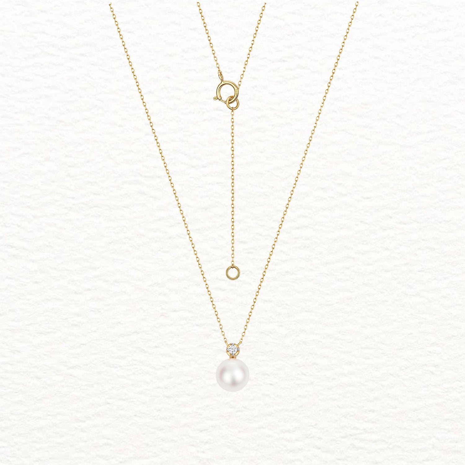 18k Gold, Akoya Pearl, and Rubover Diamond Necklace