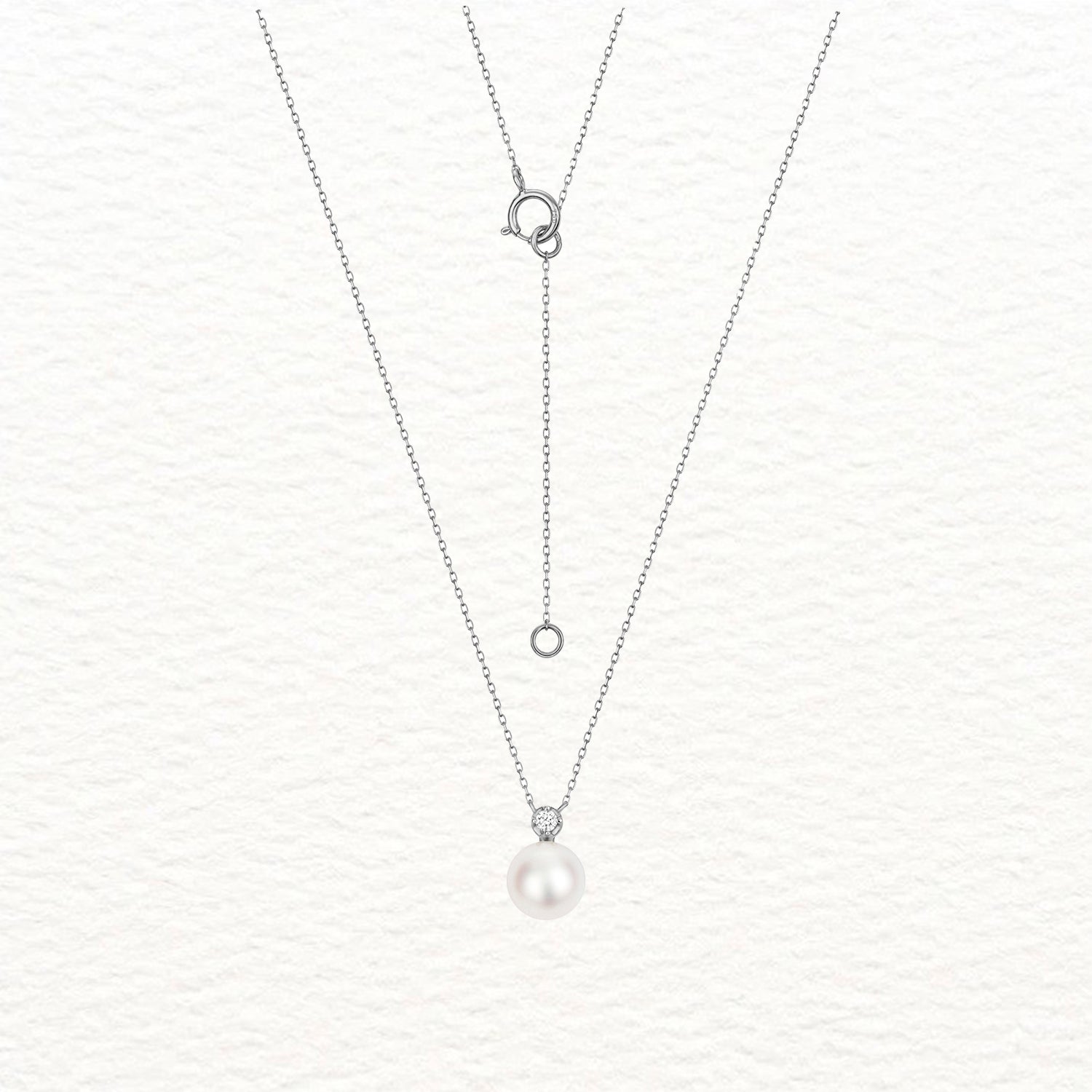 18k Gold, Akoya Pearl, and Rubover Diamond Necklace