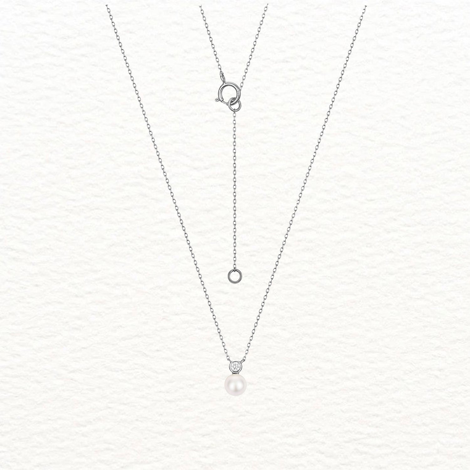 18K Gold, Akoya Pearl, and Rubover Diamond Drop Necklace