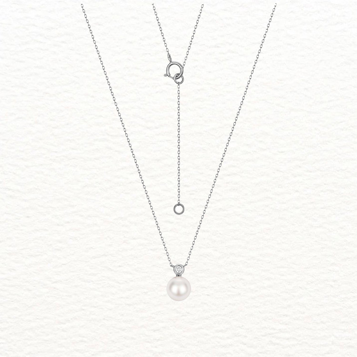 18K Gold, Akoya Pearl, and Rubover Diamond Drop Necklace
