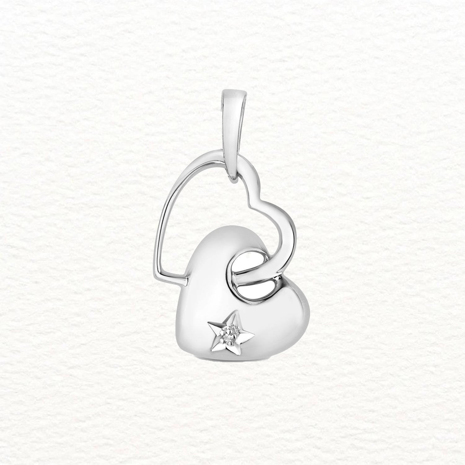 18K Gold and Diamond Dangle Heart Pendant