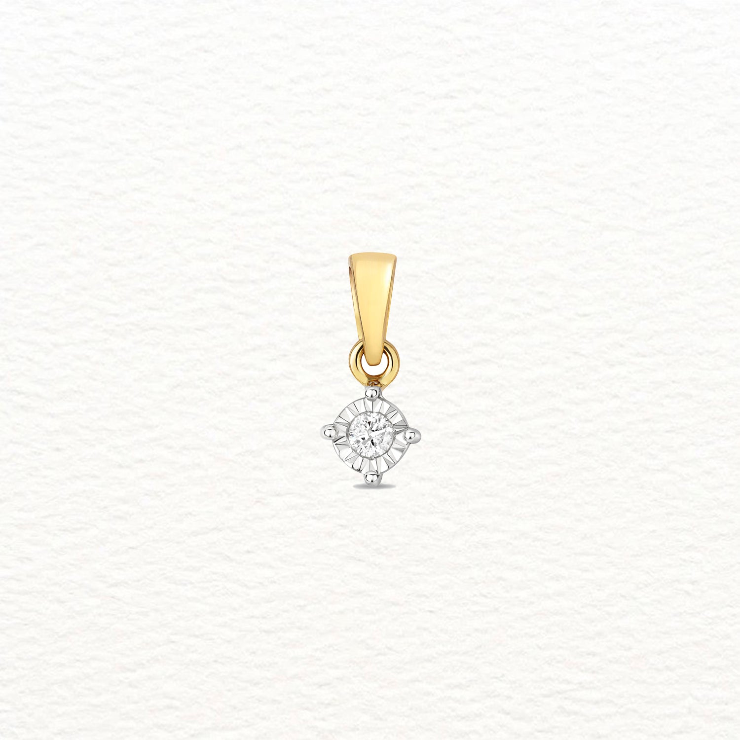 18K Gold and Diamond Illusion Plate Pendant