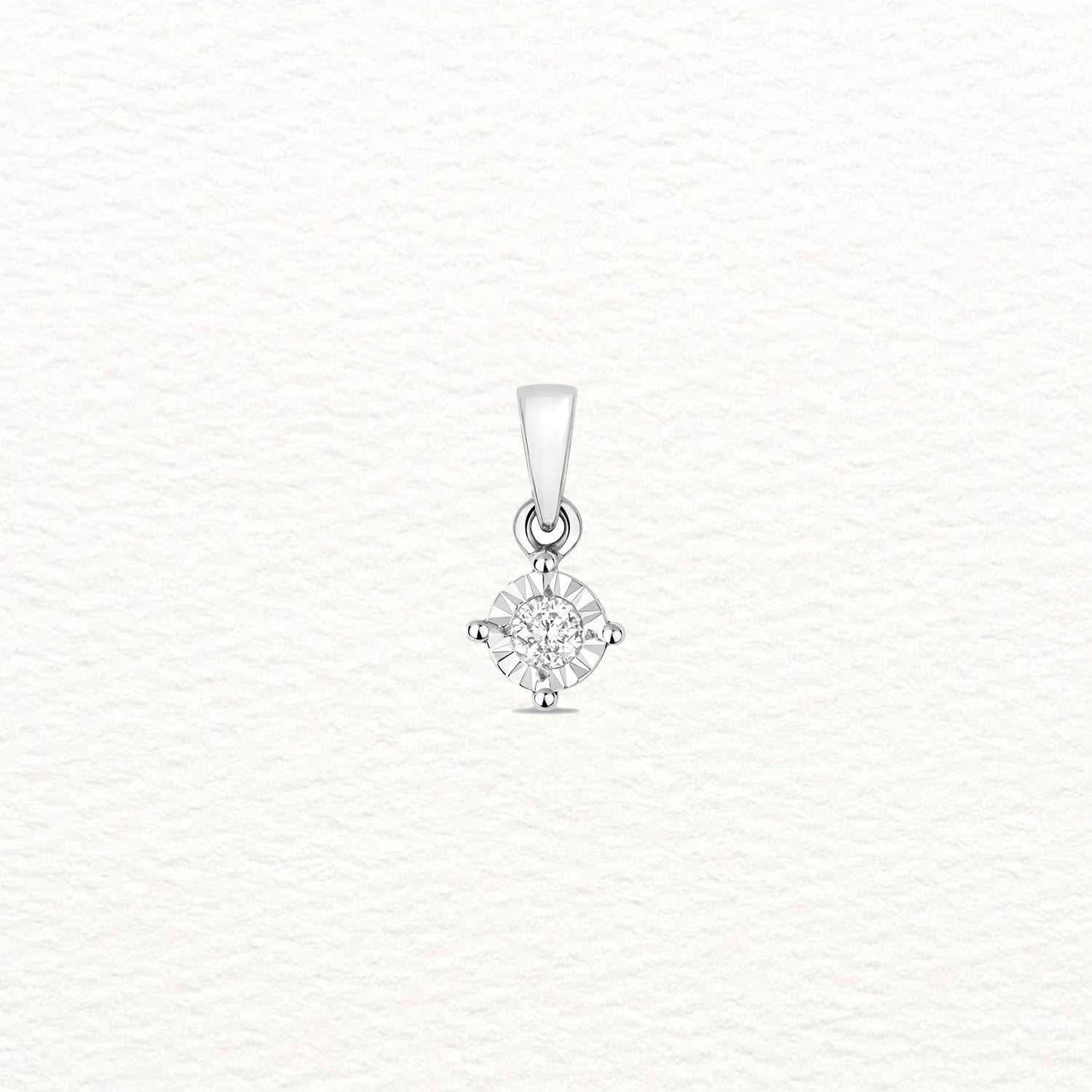 18K Gold and Diamond Illusion Plate Pendant
