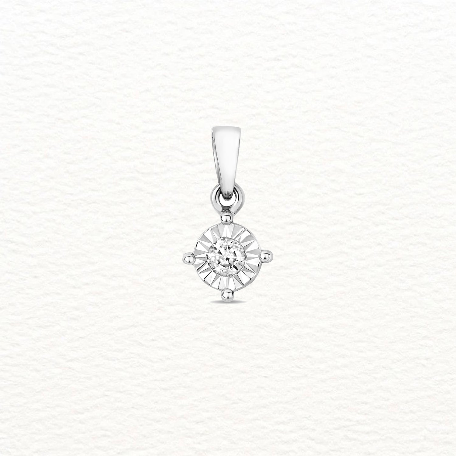 18K Gold and Diamond Illusion Plate Pendant