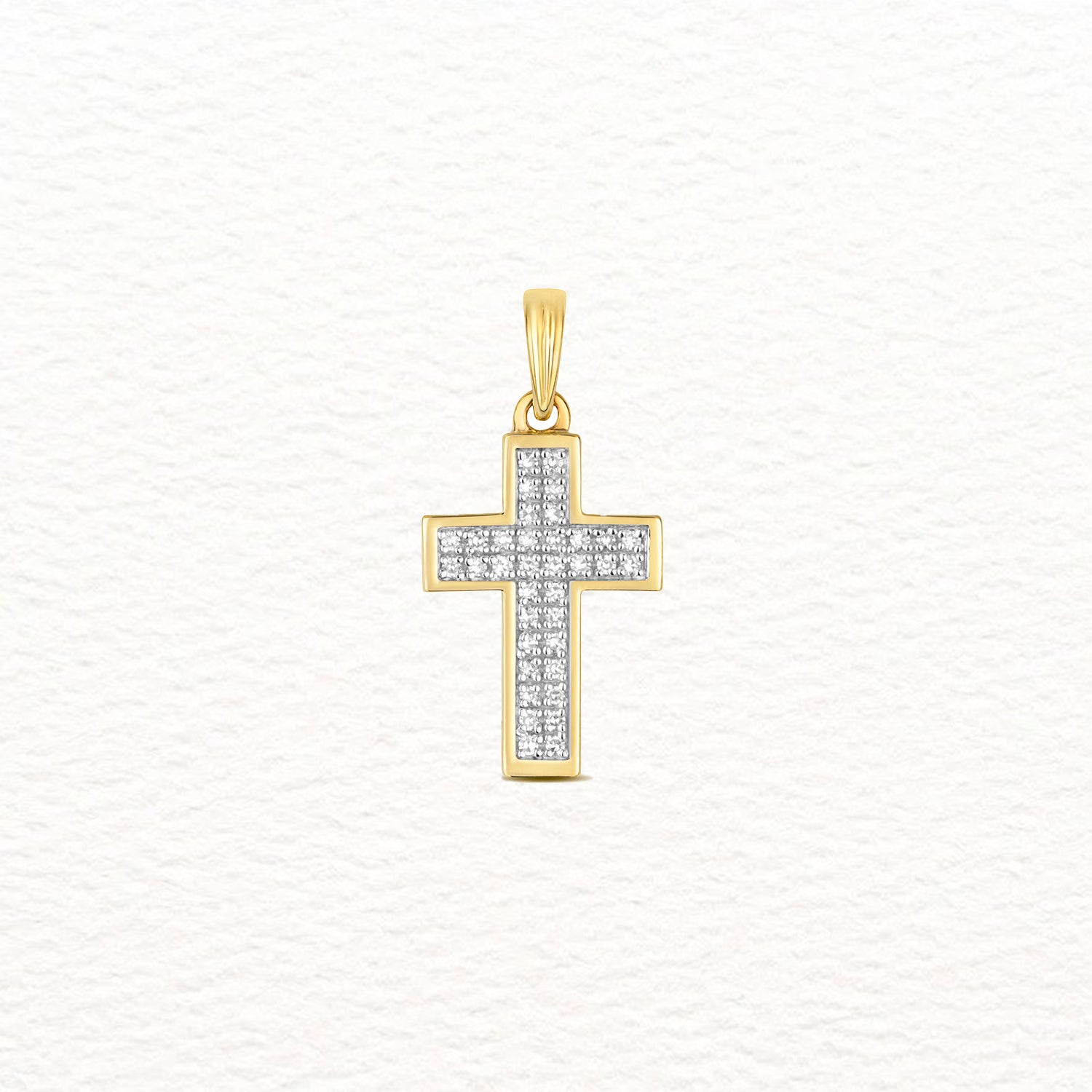 18K Gold and Diamond Cross Pendant