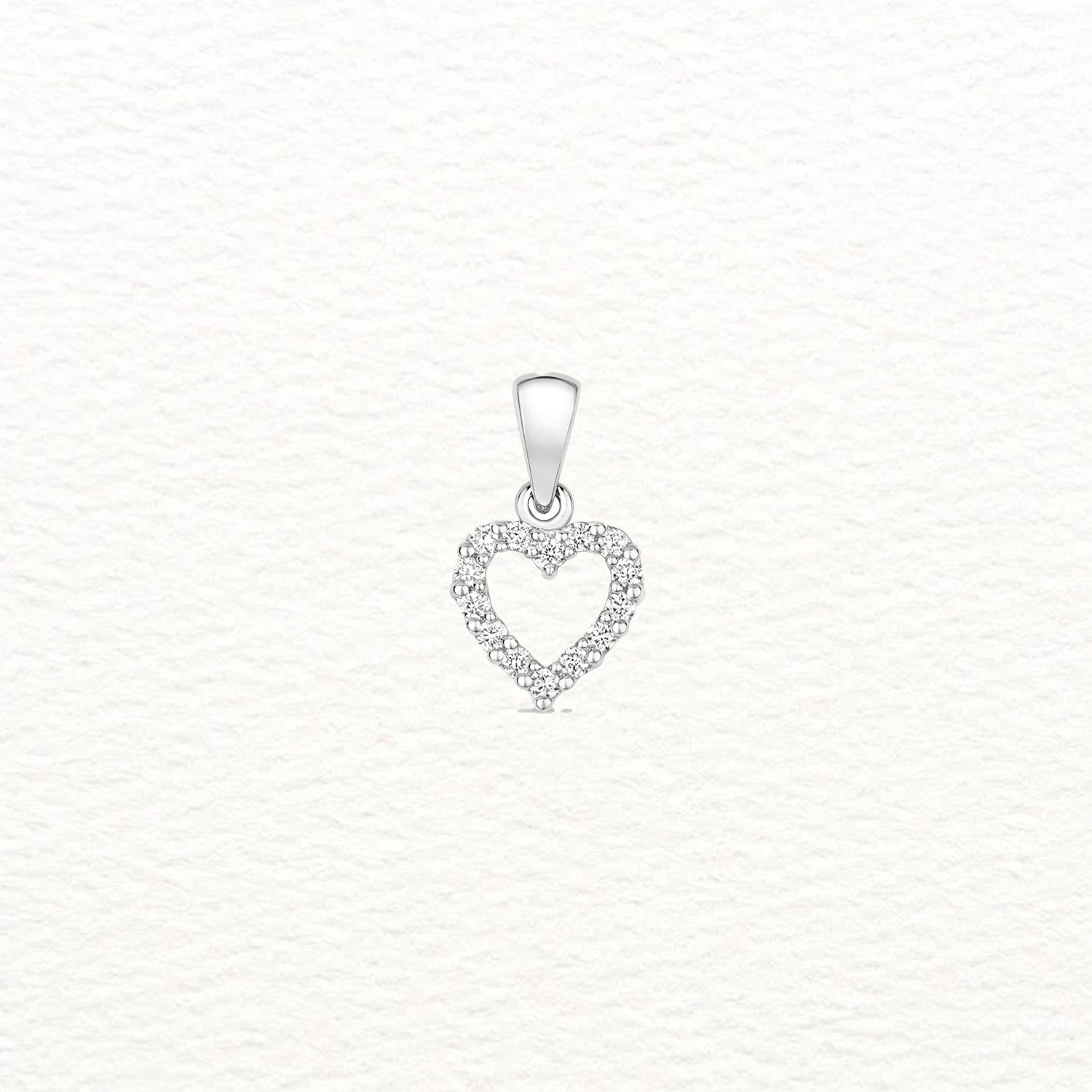 18K Gold and Diamond Pavé Heart Pendant