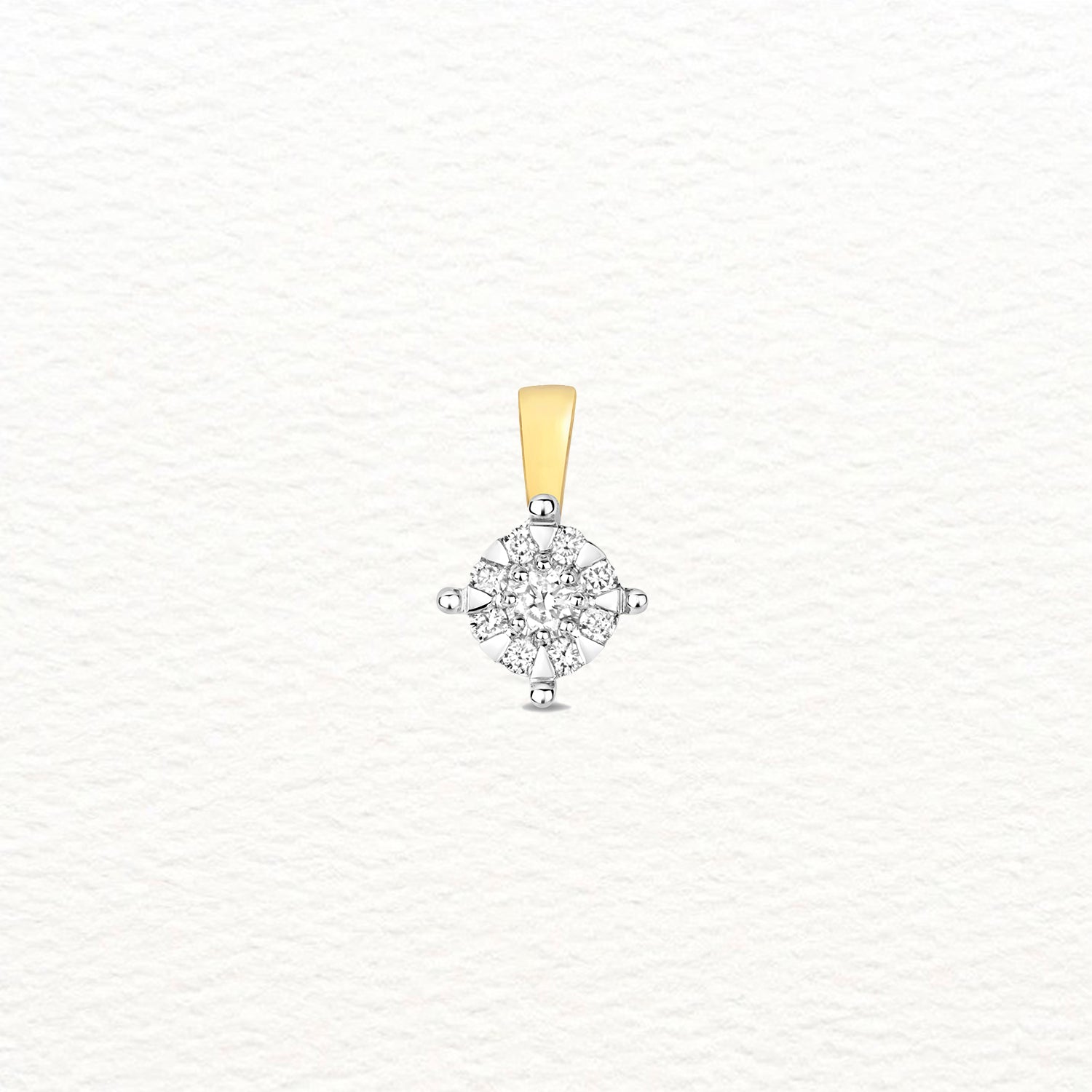 18K Gold and Diamond Illusion Cluster Pendant