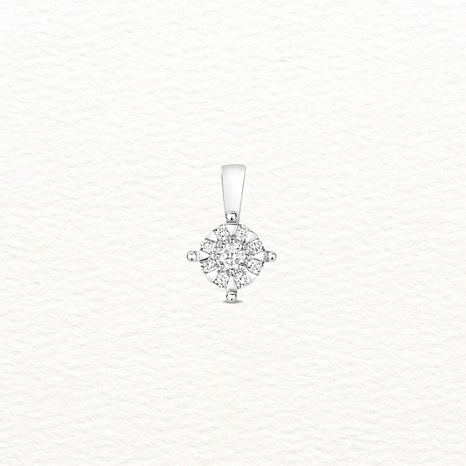 18K Gold and Diamond Illusion Cluster Pendant