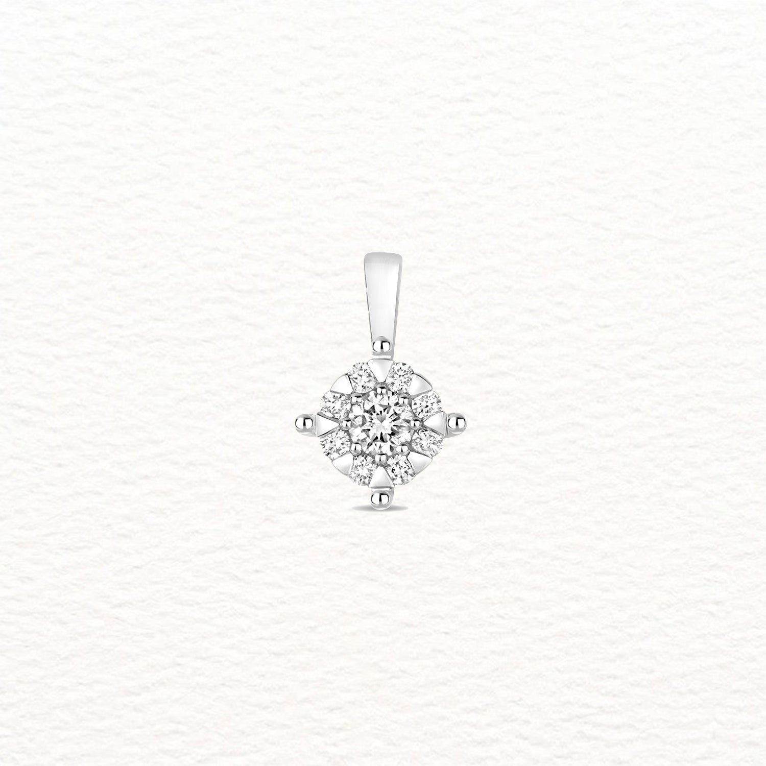 18K Gold and Diamond Illusion Cluster Pendant
