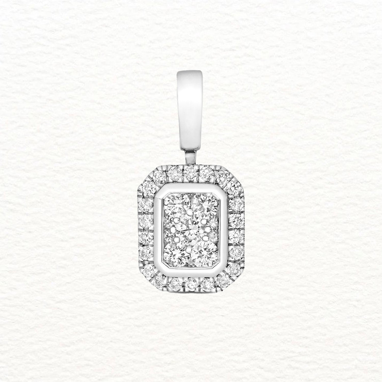 18K Gold and Diamond Illusion Cluster Emerald Pendant